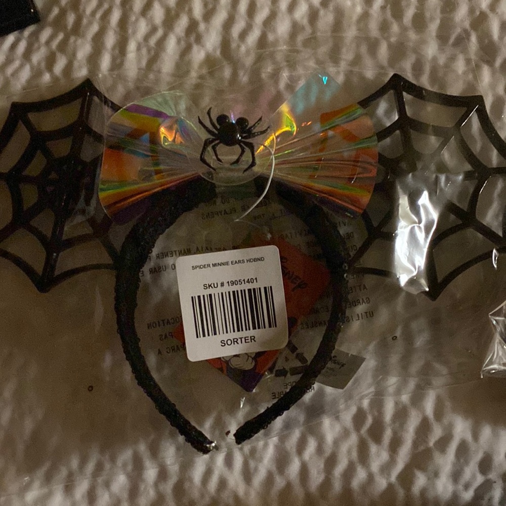 Spider Minnie ears headband bnwt